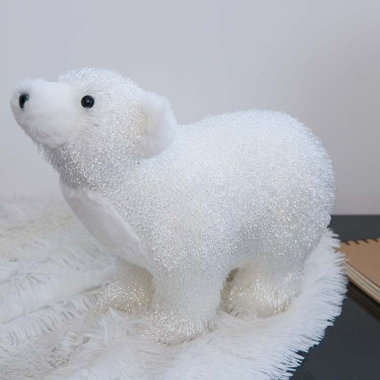 White Standing Polar Bear Stuffed Animal Lifelike bear decoration home tabletop decor