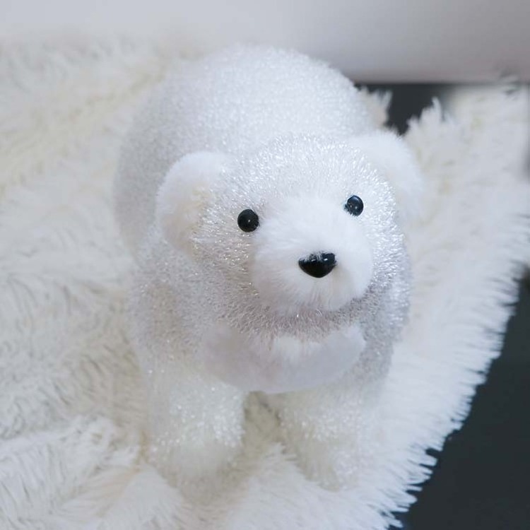 White Standing Polar Bear Stuffed Animal Lifelike bear decoration home tabletop decor