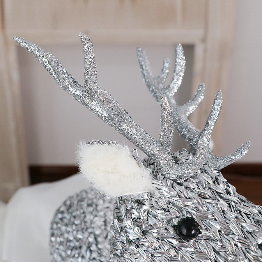 New Design Woven Handmade  Christmas Deer Decoration for home shop and hotel