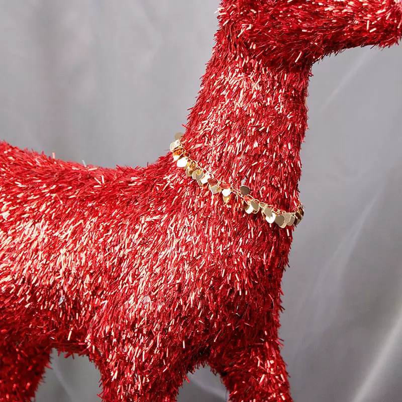 Home Decorative Christmas Red Glitter Reindeer XMAS Decorations Party Life Size Christmas Reindeer