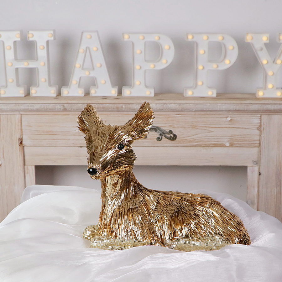 High quality Christmas Medium handmade high quality standing reindeer Large outdoor glitter reindeer Christmas decorations