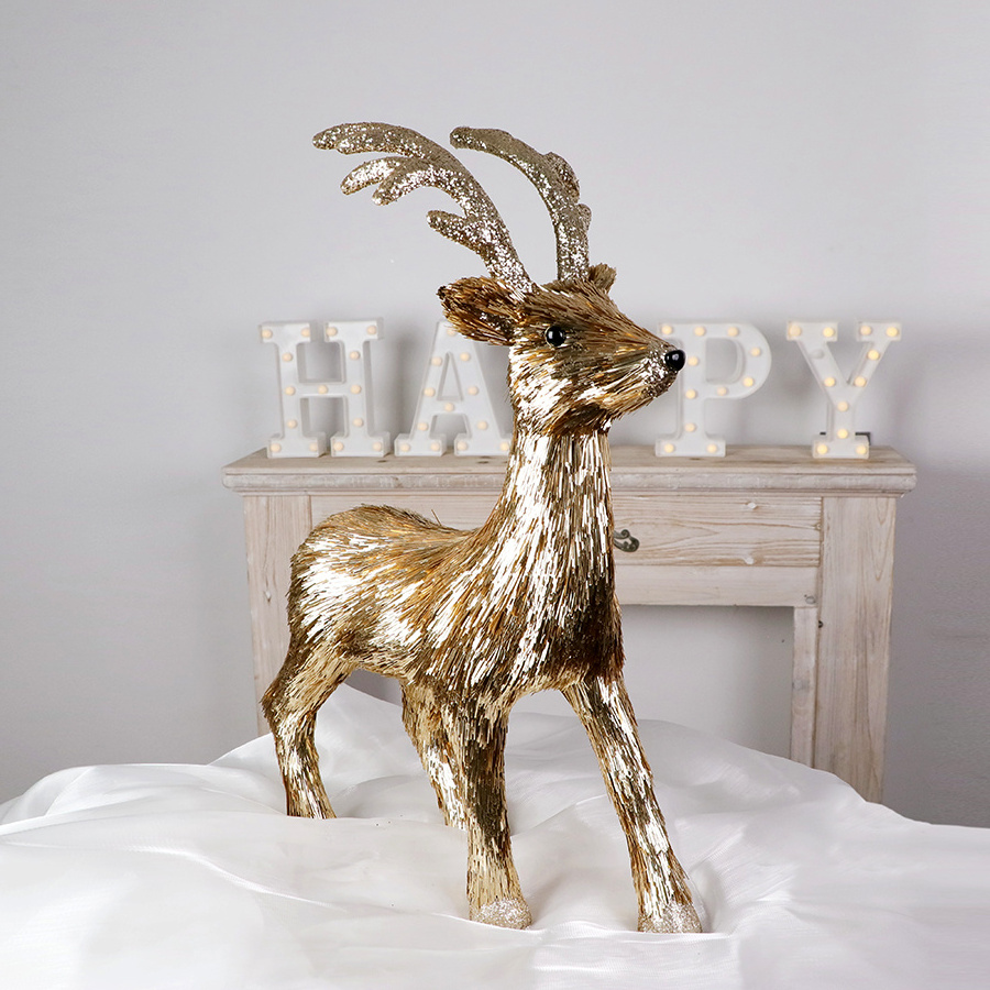 High quality Christmas Medium handmade high quality standing reindeer Large outdoor glitter reindeer Christmas decorations