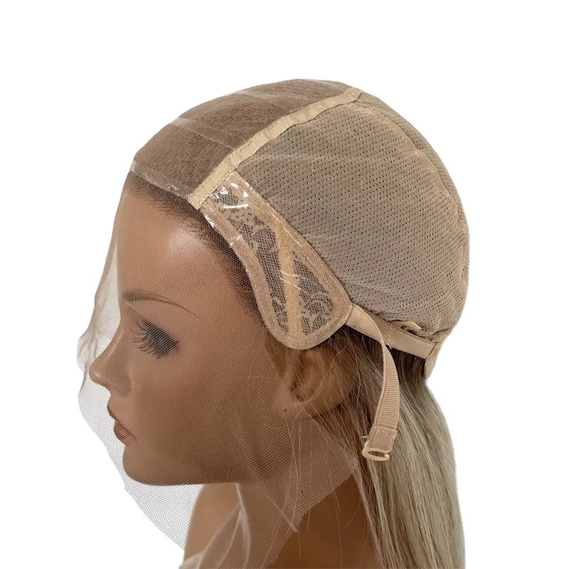 Most Popular Ashy Blonde Silicone Suction Medical Wig Full Hand Tied No Glue No Tape Friendly Use Human Hair Wigs