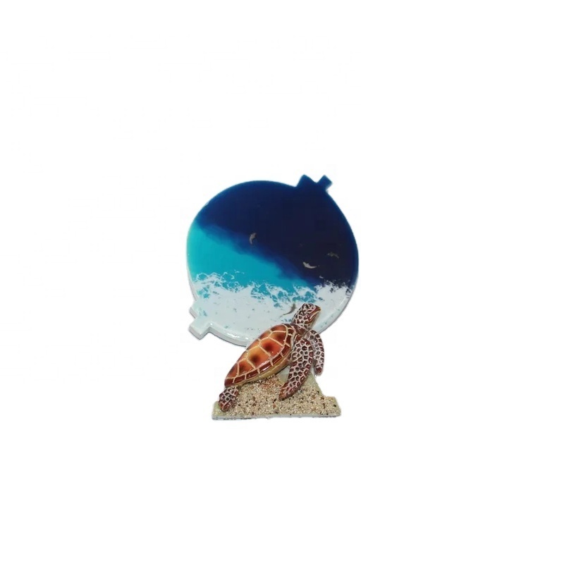 Wholesale Tropical Beach Decoration Souvenirs Epoxy MDF Resin Ocean Art Fridge Magnets