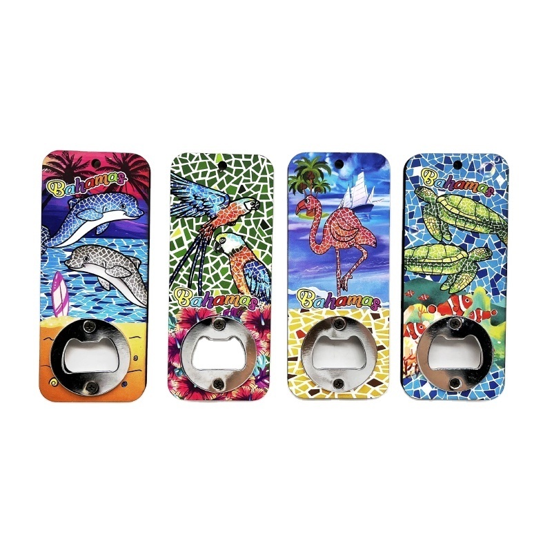 Custom Fridge Magnet Souvenirs Wholesale Bahamas Souvenir Fridge Magnets MDF Bottle Opener Fridge Magnet