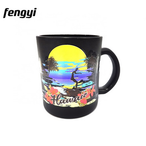 Hawaii Island Sunset Tropical Beach Palm Tree Coffee Mug Summer Surf Club Glass Mug