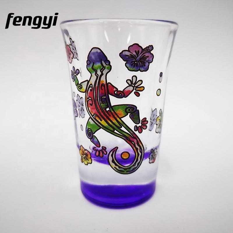 Custom Printed 2oz Shot Glass Tumbler Lizard Souvenir Mexican Shot Glass