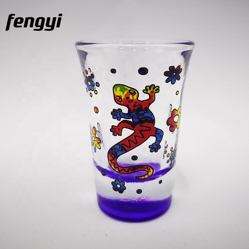 Custom Printed 2oz Shot Glass Tumbler Lizard Souvenir Mexican Shot Glass