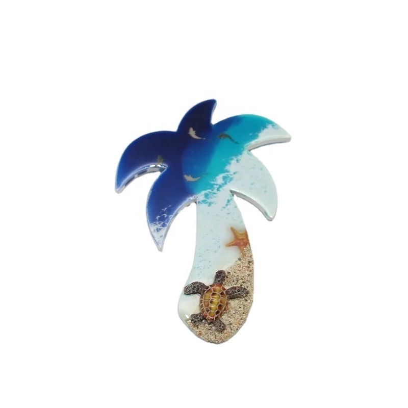 Wholesale Tropical Beach Decoration Souvenirs Epoxy MDF Resin Ocean Art Fridge Magnets