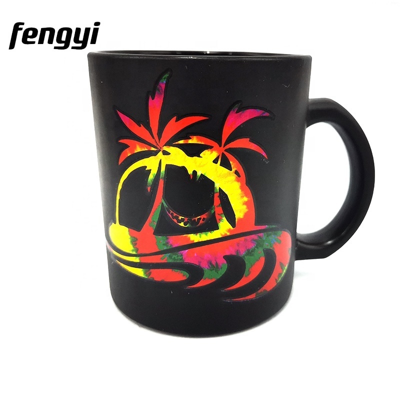 Hawaii Island Sunset Tropical Beach Palm Tree Coffee Mug Summer Surf Club Glass Mug