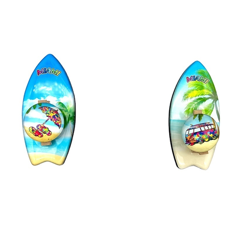 Customized Surfboard Miami Hawaii Lanzarote Beach Souvenir Refrigerator Fridge Magnetic Memo Note Clip