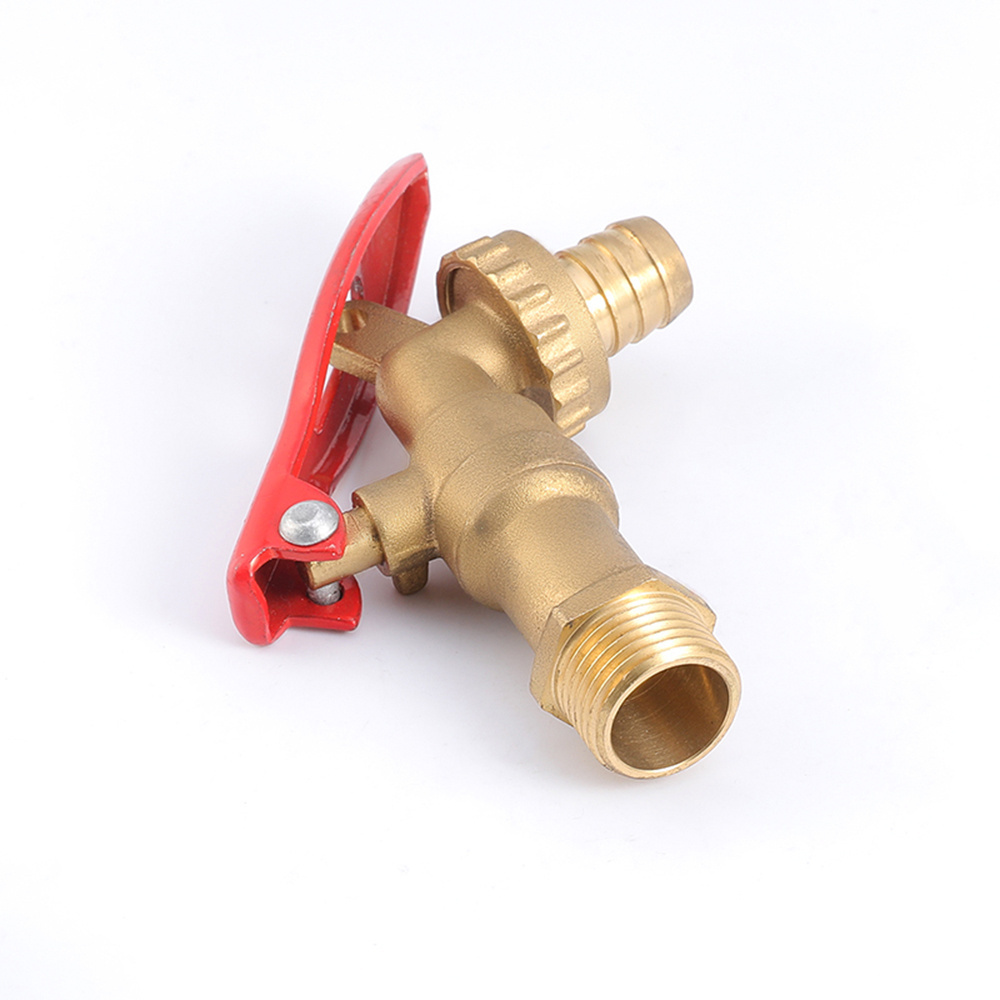 Water Tap 1/2-1'' Brass Lockable Bibcock Outdoor Garden Faucet with Lock Handle