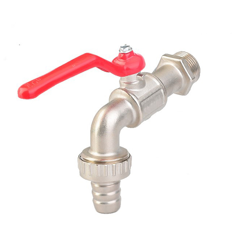 Water Tap 1/2-1'' Brass Lockable Bibcock Outdoor Garden Faucet with Lock Handle