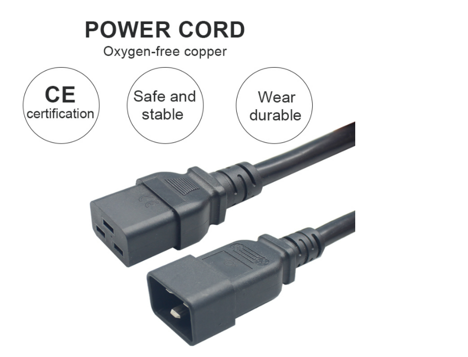 Wholesale Male to Female c13 female c19 to c20 y splitter iec320 c20 to right angle c19 power cable