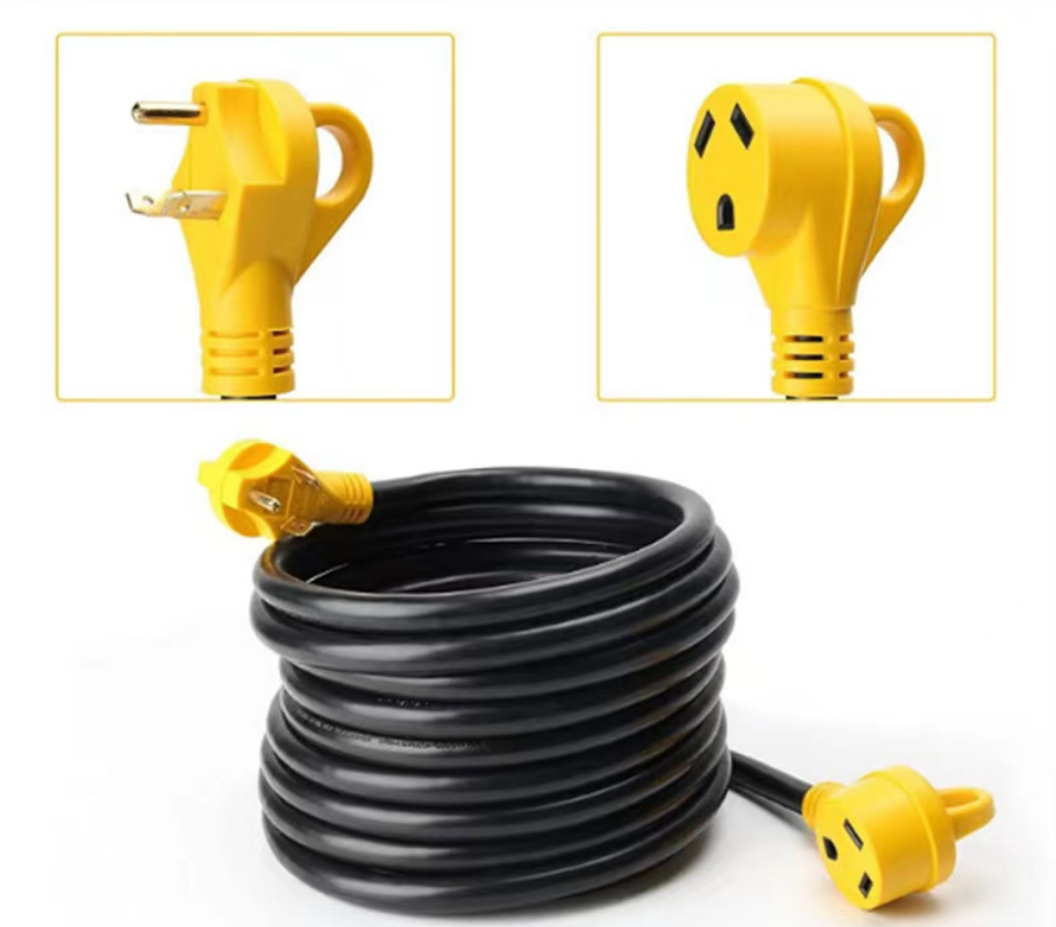 Wholesale Rv Power Cord to Nema 14 50p Male Household Outlet Female 4 Prong PVC Extension Cord IEC 4 Ports 15A power cable