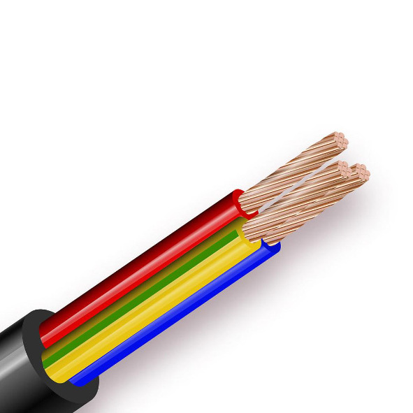 Factory price Copper Conductor Royal Cord Flexible Cable Rvv,2 3 4 5 Core 0.75 1 1.5 2.5 4 6mm Electrical Cable Wire Power Cable