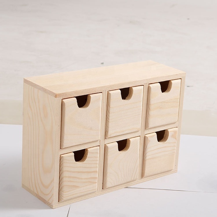 rustic wood desktop organizer unfinished wood jewelry box with drawers