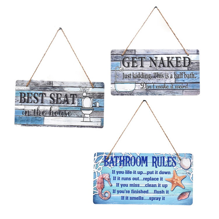 creative wooden hanging plaque washroom funny bathroom wood wall signs