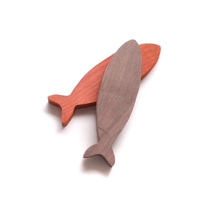 natural unfinished fish shaped wood cutout blank wooden fish crafts