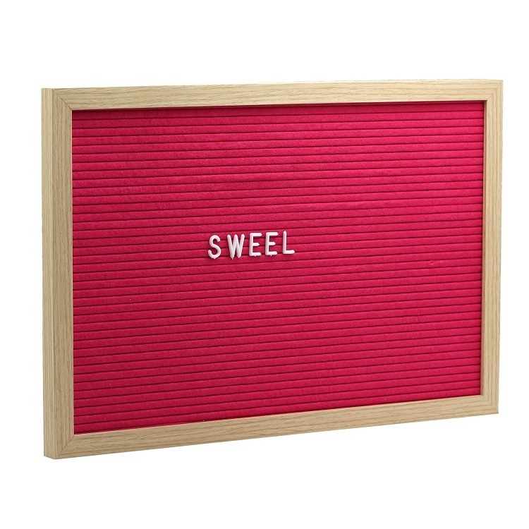 Customized Tabletop Stand 10*10 inch Creative Message Board Wooden Changeable Felt Letter Board