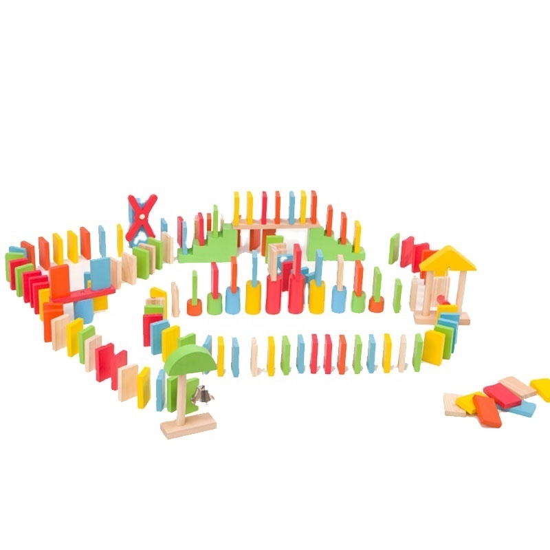 150pcs Wholesale domino blocks educational wooden baby toy domino wooden dominos set block