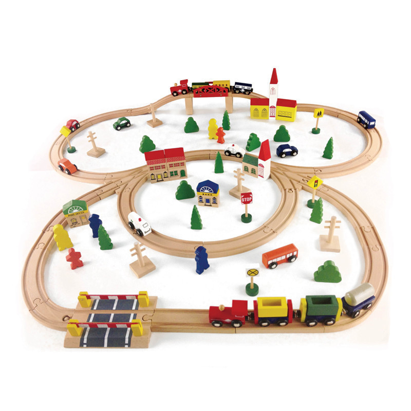 Fengyuan 2016 kids toy 115213 30pcs wooden toy train