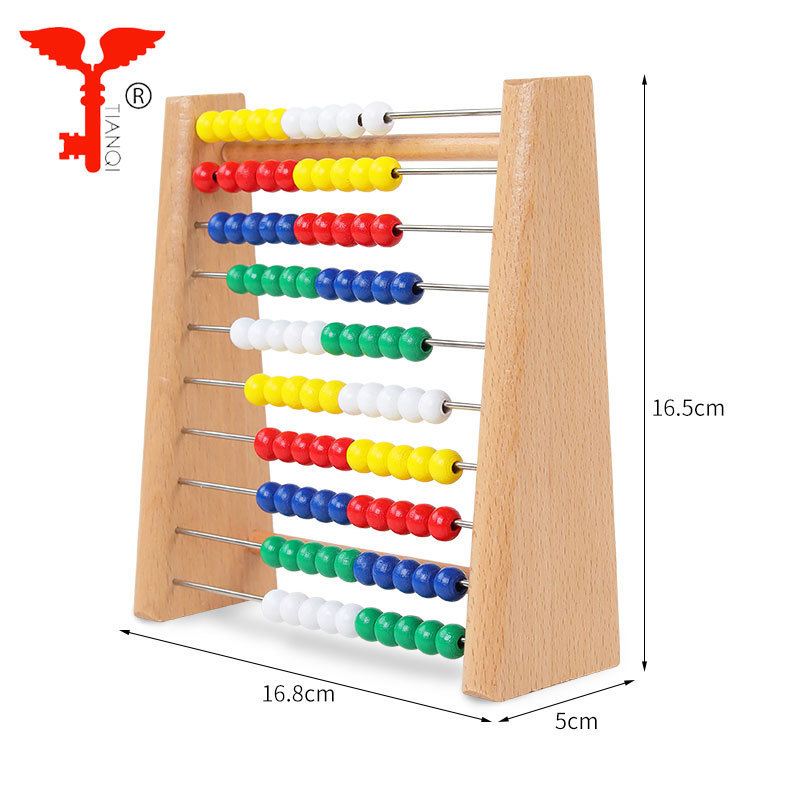 10 Rods abacus Counting Frame Education Instrument Wooden Frame