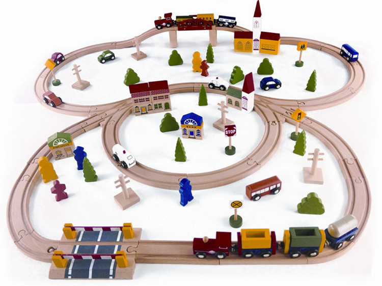 New Design OEM Available Wooden Toy Train Tracks - 100pcs