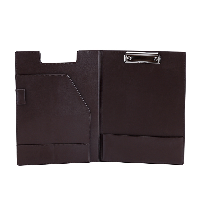 Custom PU PVC Leather Cover Clipboard Folding Clipboard Binder list pad Folder A4 Tablet PU Leather board clip