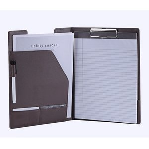 Custom PU PVC Leather Cover Clipboard Folding Clipboard Binder list pad Folder A4 Tablet PU Leather board clip