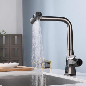 Waterfall Sink Kitchen Rotation Flying Rain Tap Faucet Hot Cold Mixer Sensor Smart Kitchen Faucet