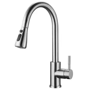 modern silver black gold 304 stainless steel flexible pull out down kitchen mixer tap sink faucet