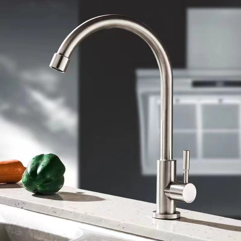 Modern Cheaper Price Stainless Steel Brushed Deck Mounted Kitchen Faucet For Sink