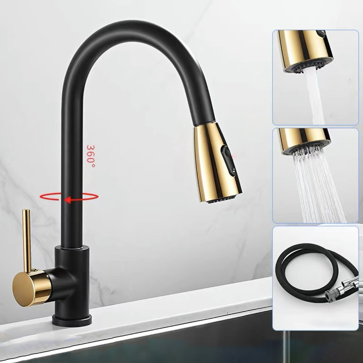 Movable Kitchen Faucet Head 360 Rotatable Faucet Sprayer Head Replacement Water Saving Faucet for Kitchen