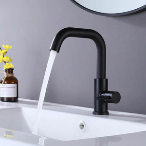 2023 hot sale single cold stainless steel black Basin Faucet bathroom faucet