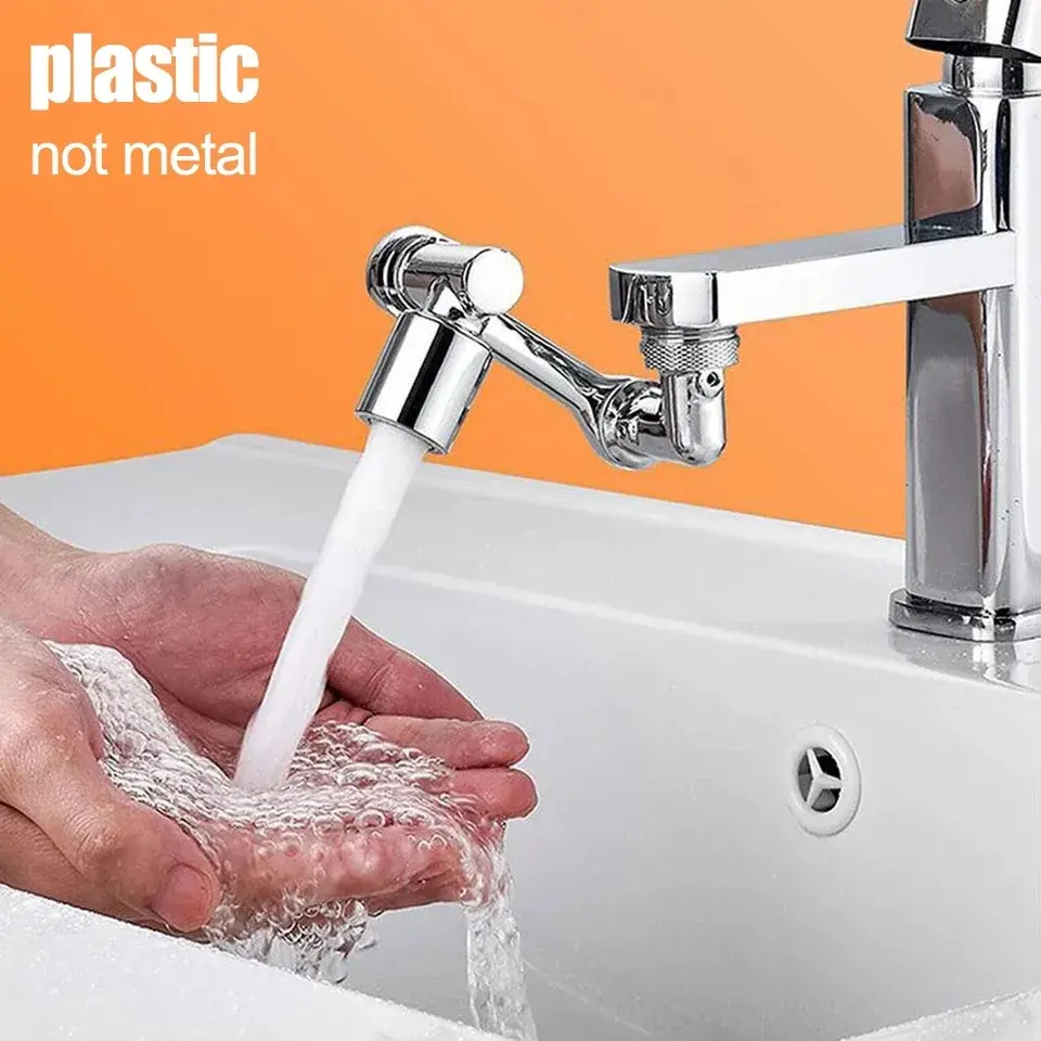 Universal 1080 degree Swivel Robotic Arm Faucet Plastic Kitchen Sink Extension Faucet Rotatable Spout Extension Faucet