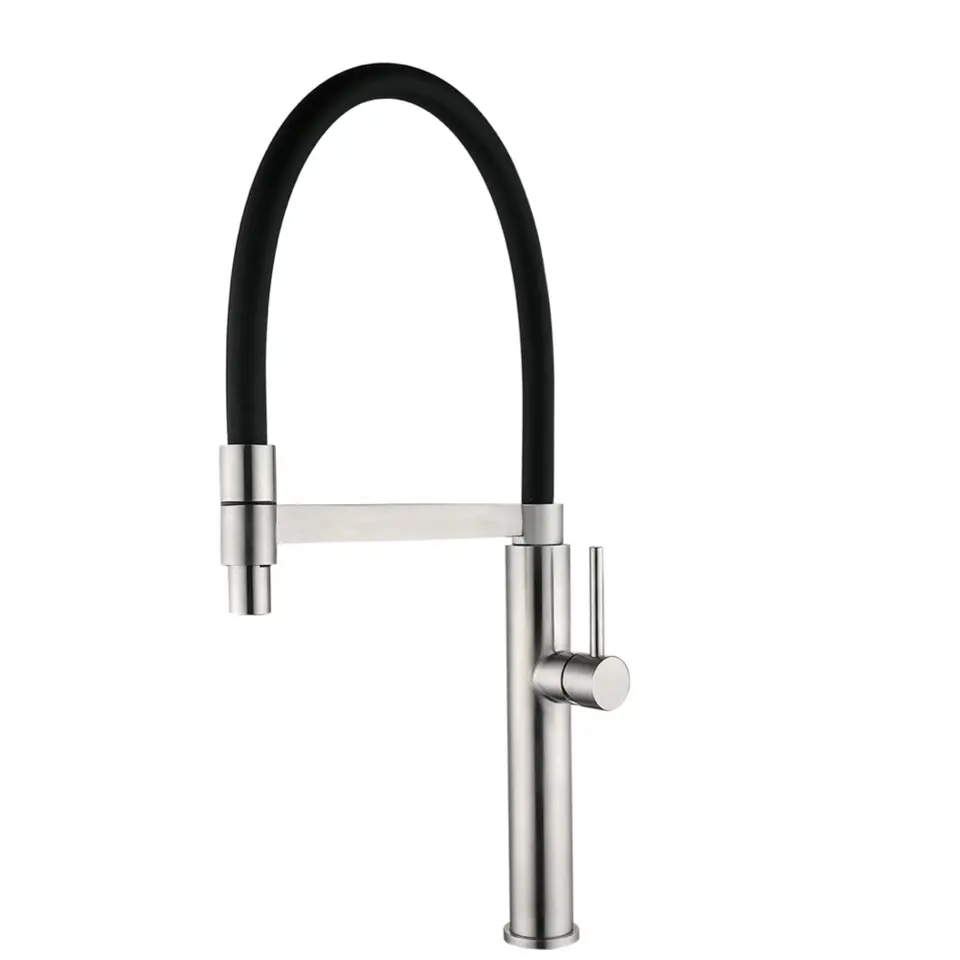 SUS304 Kitchen Sink Faucet Pull Down Kitchen and Bathroom Faucets Mixer Tap Silicone Hose Pull Out Faucet