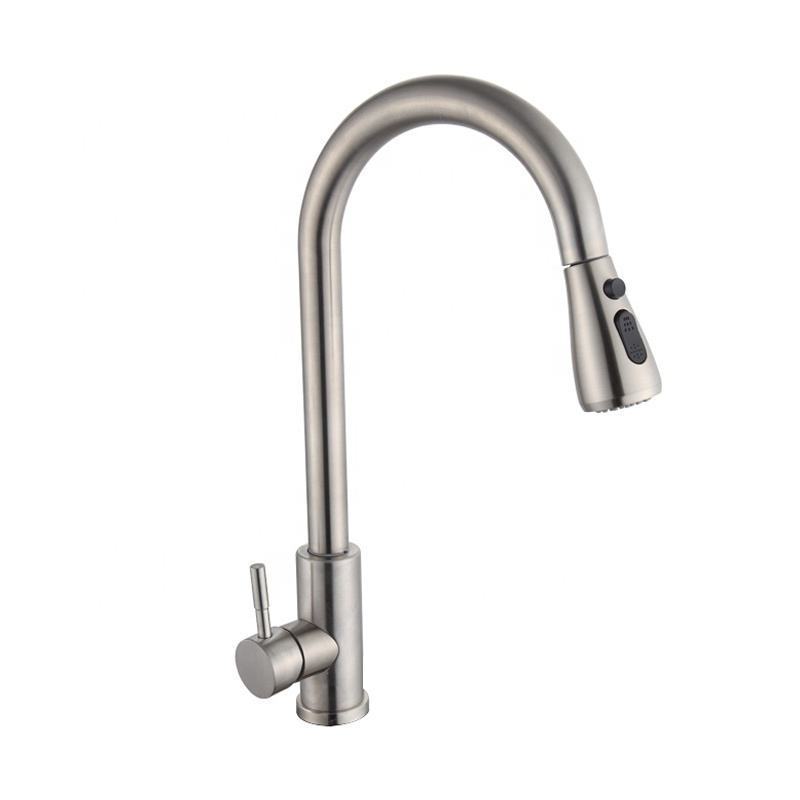 kitchen faucet pull out 3 way hose replacement nylon extendable brushed nickel faucet kitchen 360 Degree Rotation