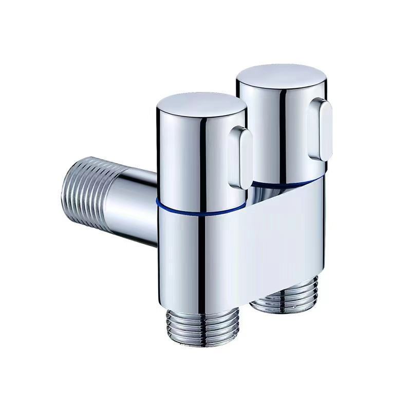 Toilet Bidet Diverter Valve 3 Way Kitchen Faucet Adapter 1 into 2 out Double Control Double Switch Angle Valve