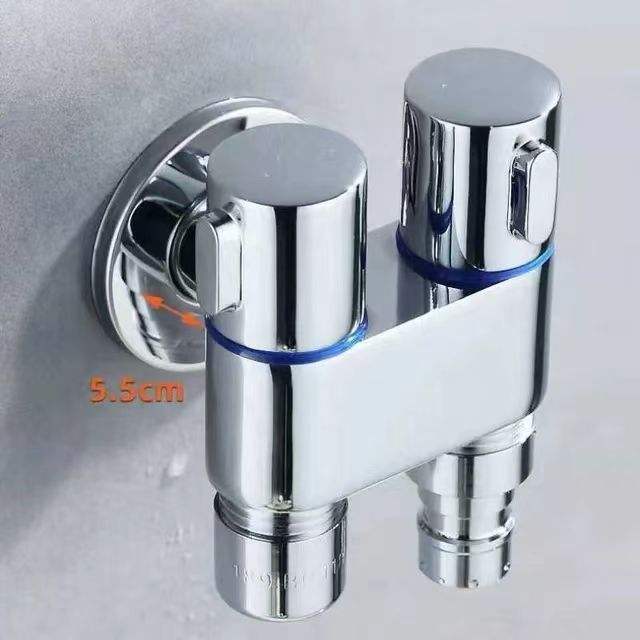 Toilet Bidet Diverter Valve 3 Way Kitchen Faucet Adapter 1 into 2 out Double Control Double Switch Angle Valve