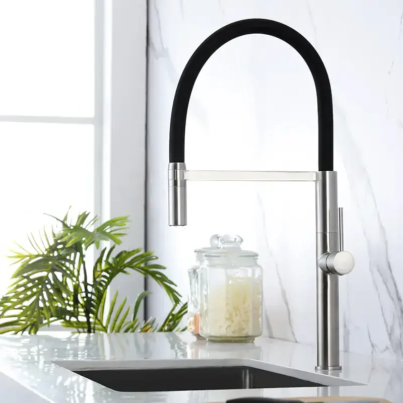 Drinking Mixer Tap Low MOQ Cheap price wall mounted pull out kitchen faucet with sprayer brushed nickel 3 Way Filtered