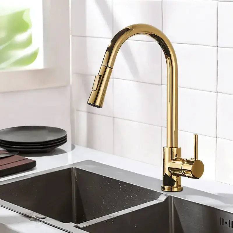 kitchen faucet black stainless steel 304 water tap modern kitchen taps brass pull out sprayer kitchen mixer sink faucets