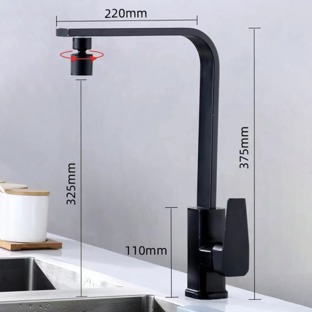 sus304 kitchen faucet black stainless steel 304 water tap modern kitchen taps kitchen mixer sink faucets