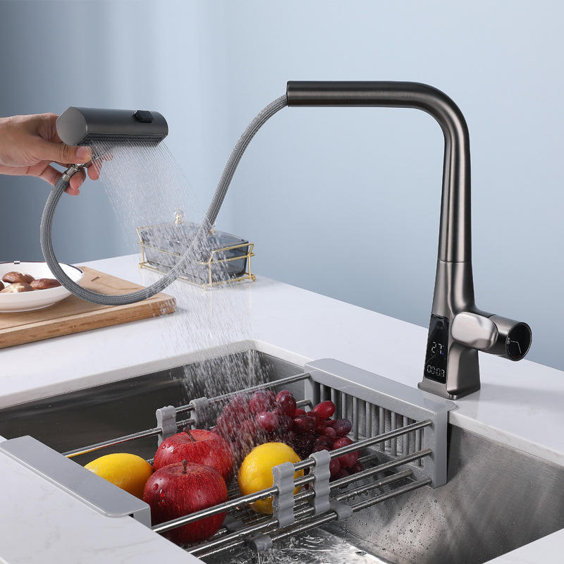 Waterfall Sink Kitchen Rotation Flying Rain Tap Faucet Hot Cold Mixer Sensor Smart Kitchen Faucet