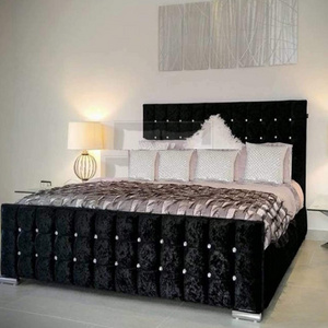 Wholesale Wood Double Decker Bed Black Contemporary Upholstered Bedroom Furniture Bed Double Decker Wood Beds