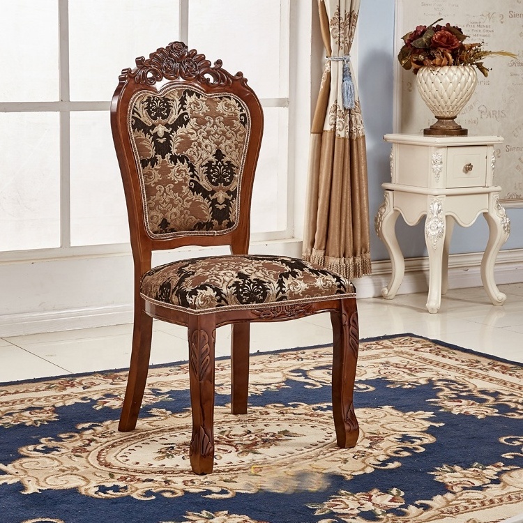 Customization wholesale popular America luxury antique nordic wooden carved back wood dinning chair for dining table