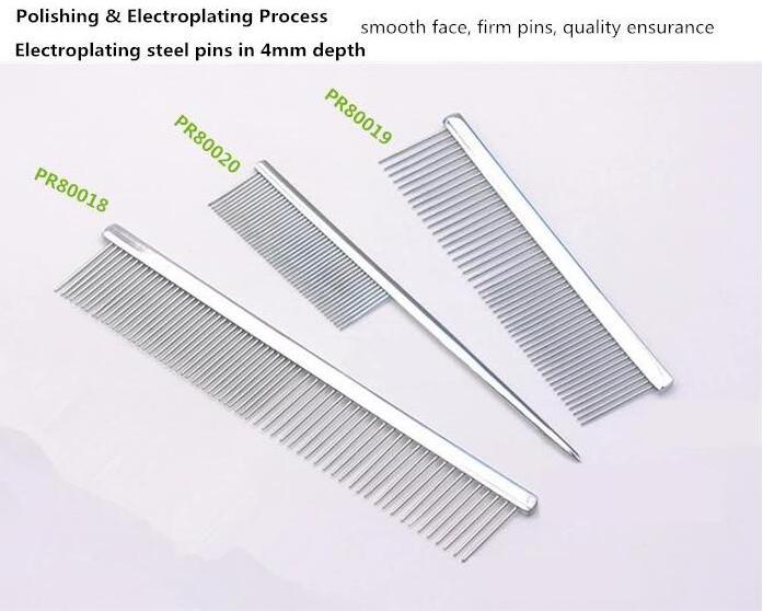 Tapered Stainless Steel Pins Pet Grooming Deshedding Brush Comb for Dog Cat