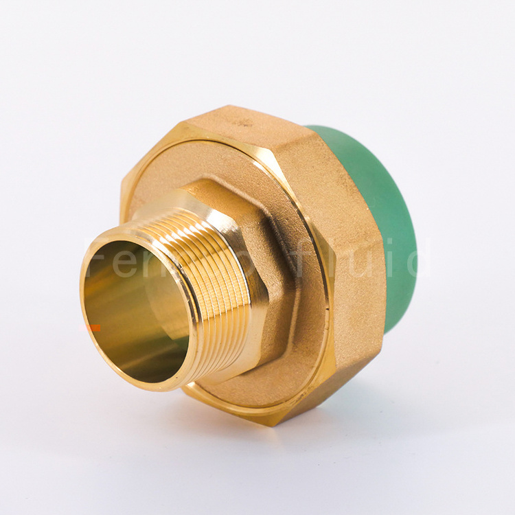 brass PPR union for connect PPR pipe