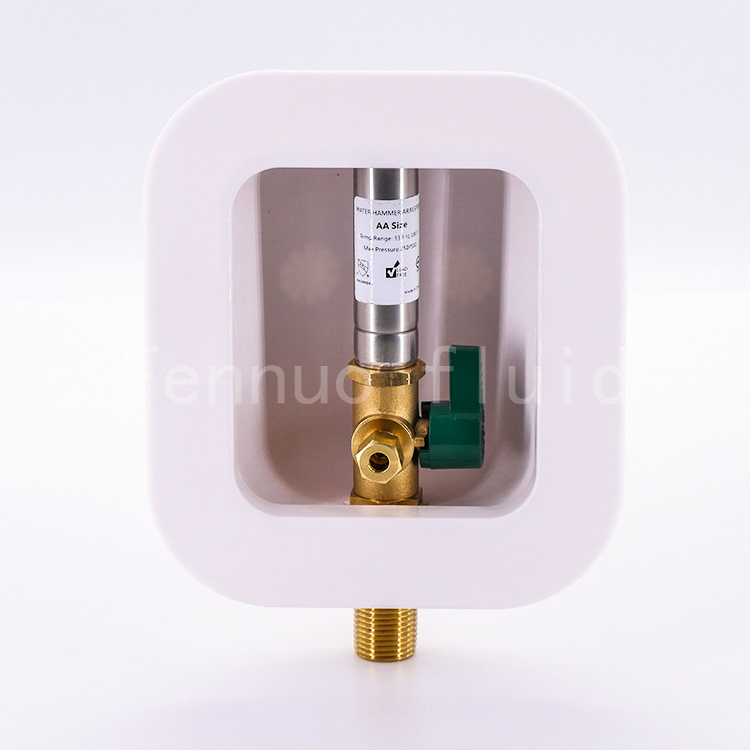 Best quality  Ice Maker  Stop Valve Outlet Box with 1/4 Turn Lead Free ball Valve  ss water hammer arrestor  CUPC certified