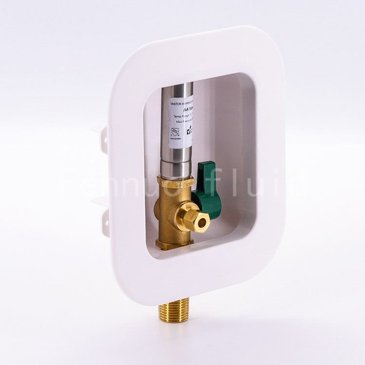 Best quality  Ice Maker  Stop Valve Outlet Box with 1/4 Turn Lead Free ball Valve  ss water hammer arrestor  CUPC certified